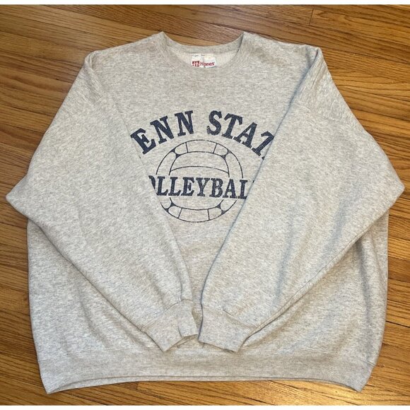 Vintage 80s 90s XL Penn State Volleyball Reverse Weave Sweatshirt Gray - Picture 8 of 9